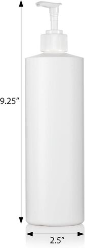 JUVITUS 16 oz White Professional Cylinder PET Plastic Bottles with White Lotion Pump (6 pack) in Saudi Arabia