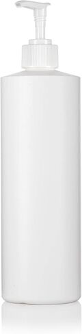 JUVITUS 16 oz White Professional Cylinder PET Plastic Bottles with White Lotion Pump (6 pack) in Saudi Arabia