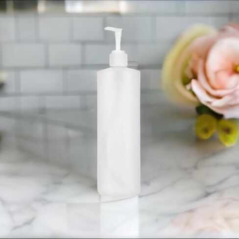 JUVITUS 16 oz White Professional Cylinder PET Plastic Bottles with White Lotion Pump (6 pack) in Saudi Arabia