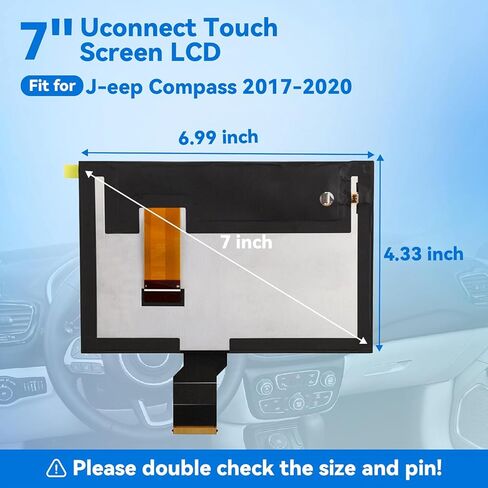 PratRaken 7" Uconnect Touch Screen Digitizer LCD Display Fit for J-eep Compass 2017 2018 2019 2020 Replace # TDO-WXGA0700K00057-V1 TDO-WXGA0700K00033-V2 Monitor Radio Navigation in Kuwait