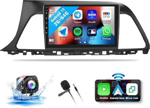 SIXWIN 2G+64G Android 13 Car Stereo for Hyundai Sonata 2015-2017 with Wireless Apple Carplay Android Auto 9 Inch Touch Screen Car Radio with GPS Navigation Bluetooth FM RDS WiFi HiFi Backup Camera MIC in Saudi Arabia