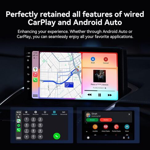 محول CarPlay اللاسلكي وAndroid Auto: لـ OEM السلكي CarPlay وAndroid Auto - التوصيل والتشغيل، يناسب سيارات 2015+، متوافق مع iPhone وAndroid (أسود) in Kuwait