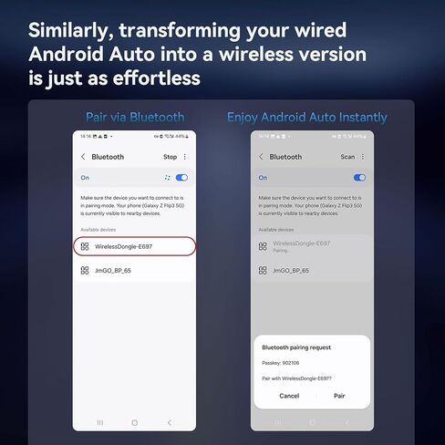 محول CarPlay اللاسلكي وAndroid Auto: لـ OEM السلكي CarPlay وAndroid Auto - التوصيل والتشغيل، يناسب سيارات 2015+، متوافق مع iPhone وAndroid (أسود) in Kuwait