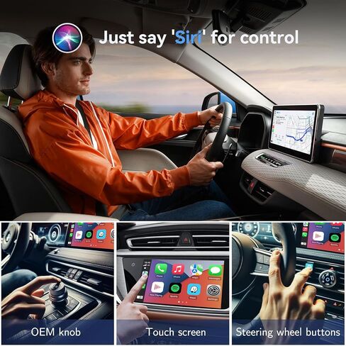 محول CarPlay اللاسلكي وAndroid Auto: لـ OEM السلكي CarPlay وAndroid Auto - التوصيل والتشغيل، يناسب سيارات 2015+، متوافق مع iPhone وAndroid (أسود) in Kuwait
