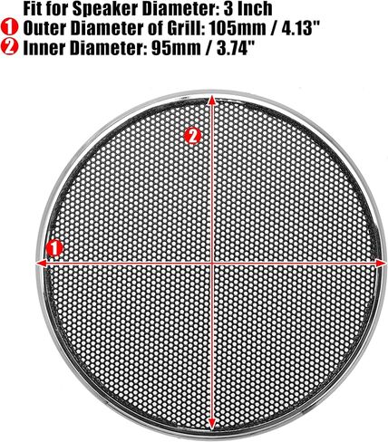 X AUTOHAUX 4 Inch Car Metal Audio Speaker Grill Cover Mesh Woofer Horn Guard Decorative Circle Grille Protector Silver Tone in Saudi Arabia