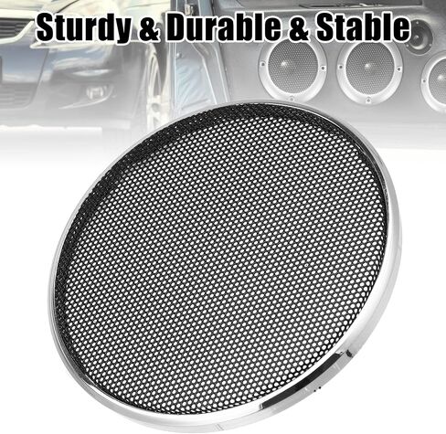X AUTOHAUX 4 Inch Car Metal Audio Speaker Grill Cover Mesh Woofer Horn Guard Decorative Circle Grille Protector Silver Tone in Saudi Arabia