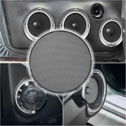 X AUTOHAUX 4 Inch Car Metal Audio Speaker Grill Cover Mesh Woofer Horn Guard Decorative Circle Grille Protector Silver Tone in Saudi Arabia