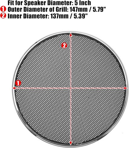X AUTOHAUX 4 Inch Car Metal Audio Speaker Grill Cover Mesh Woofer Horn Guard Decorative Circle Grille Protector Silver Tone in Saudi Arabia