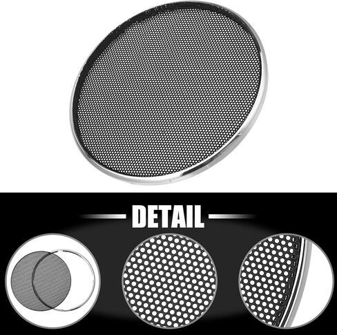 X AUTOHAUX 4 Inch Car Metal Audio Speaker Grill Cover Mesh Woofer Horn Guard Decorative Circle Grille Protector Silver Tone in Saudi Arabia