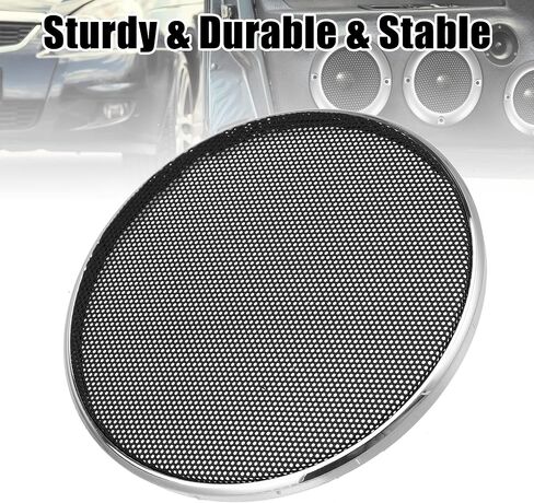 X AUTOHAUX 4 Inch Car Metal Audio Speaker Grill Cover Mesh Woofer Horn Guard Decorative Circle Grille Protector Silver Tone in Saudi Arabia
