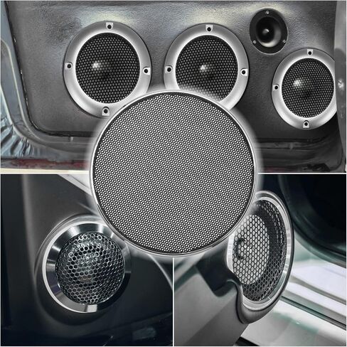 X AUTOHAUX 4 Inch Car Metal Audio Speaker Grill Cover Mesh Woofer Horn Guard Decorative Circle Grille Protector Silver Tone in Saudi Arabia