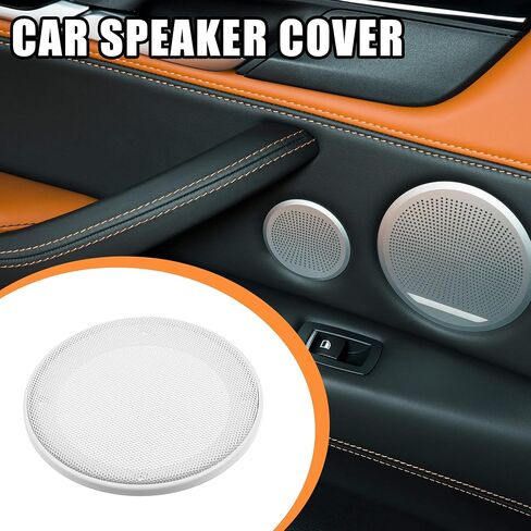 X AUTOHAUX 2 Pcs 4" Car Speaker Cover Mesh Subwoofer Grill Horn Guard with 8 Screws Metal ABS White in Saudi Arabia