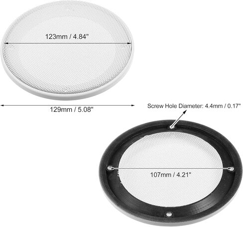 X AUTOHAUX 2 Pcs 4" Car Speaker Cover Mesh Subwoofer Grill Horn Guard with 8 Screws Metal ABS White in Saudi Arabia