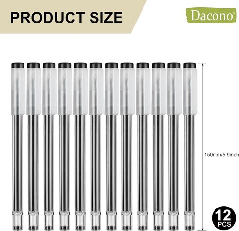 12 قطعة من أقلام جل فنية - أقلام حبر جل سوداء - رأس فائق الدقة 0.35 مم، سريع الجفاف للغاية، أقلام جل على الطراز الياباني للكتابة والرسم والتخطيط واللوازم المدرسية والمكتبية in Kuwait