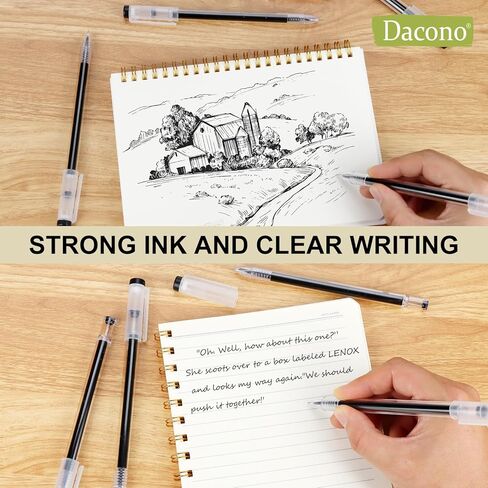 12 قطعة من أقلام جل فنية - أقلام حبر جل سوداء - رأس فائق الدقة 0.35 مم، سريع الجفاف للغاية، أقلام جل على الطراز الياباني للكتابة والرسم والتخطيط واللوازم المدرسية والمكتبية in Kuwait