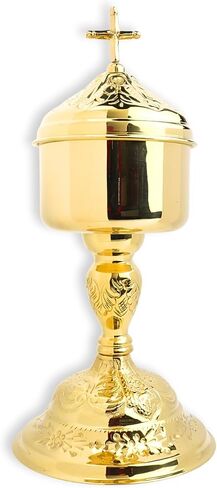 Ciborium Elegant High Polished Brass, Catholic Church Communion Supplies, 10 by 4.75 Inches in Saudi Arabia