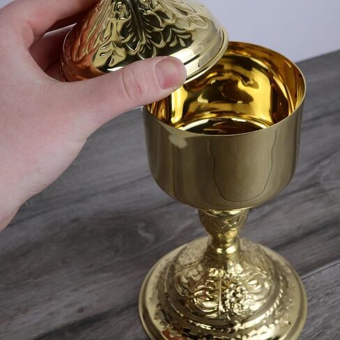 Ciborium Elegant High Polished Brass, Catholic Church Communion Supplies, 10 by 4.75 Inches in Saudi Arabia