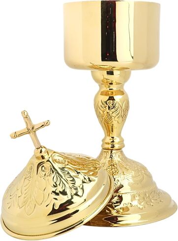 Ciborium Elegant High Polished Brass, Catholic Church Communion Supplies, 10 by 4.75 Inches in Saudi Arabia