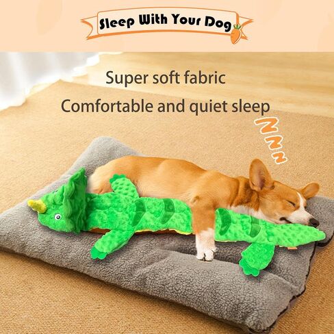 Indestructible Dog Squeak Toy Dinosaurs, Durable Interactive Dog Chew Toys, No Stuffing Dog Toys for Medium and Large Dogs, More Squeaks and Wrinkle Paper to Keep Them Busy. (green) in Saudi Arabia