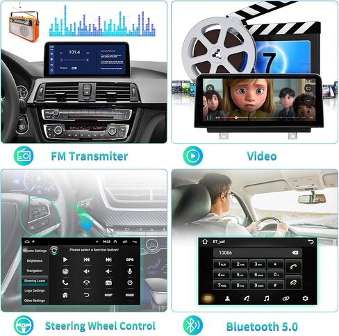 12.3 inch IPS Touch Screen Car Stereo for BMW NBT 3 4 Series F30 F31 F34 (2013-2016), with Wireless CarPlay Android Auto Bluetooth, Multimedia Receiver, SWC Car Radio AHD 1080P Camera 5GWIFI 4GB+64GB in Saudi Arabia