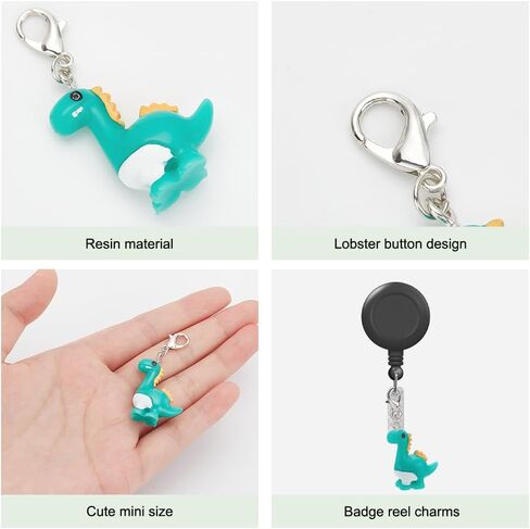 WEBEEDY 16 Pieces Badge Reel Charm for Student Nurse Teacher, Lovely Animal Badge Holder Charms for ID Card Name Tag Badge Holder Badge Buddy Office School Graduation Supplies in Saudi Arabia