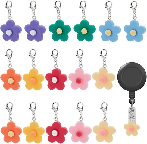 WEBEEDY 16 Pieces Badge Reel Charm for Student Nurse Teacher, Lovely Animal Badge Holder Charms for ID Card Name Tag Badge Holder Badge Buddy Office School Graduation Supplies in Saudi Arabia