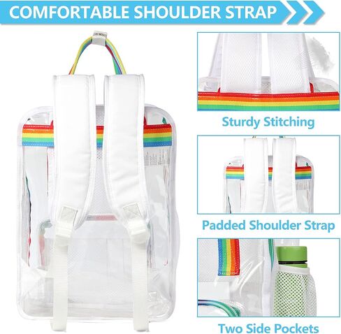 VASCHY Clear backpack, HeavyDuty Transparent See Through School Backpack BookBag in Saudi Arabia