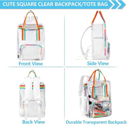 VASCHY Clear backpack, HeavyDuty Transparent See Through School Backpack BookBag in Saudi Arabia