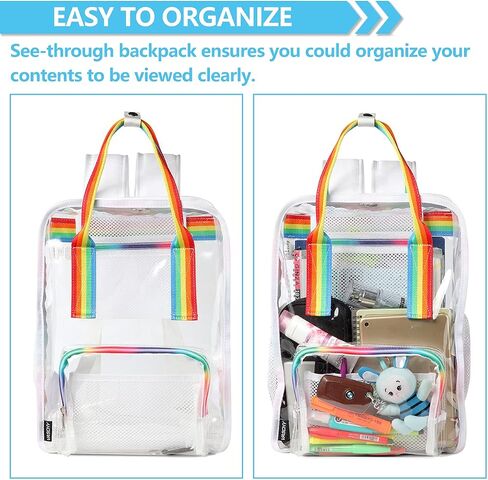 VASCHY Clear backpack, HeavyDuty Transparent See Through School Backpack BookBag in Saudi Arabia