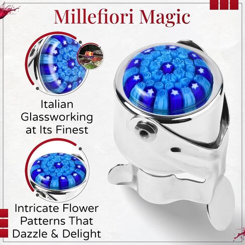 Wine Stopper for Champagne & Wine – Patented Airtight Seal, Sparkling Wine Stopper preserves CO2 & Taste – Champagne Stopper & hanging gift box, Pro Grade Wine Stopper by Evan James Champagne Stoppers in Saudi Arabia