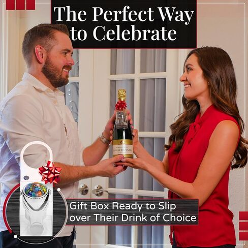 Wine Stopper for Champagne & Wine – Patented Airtight Seal, Sparkling Wine Stopper preserves CO2 & Taste – Champagne Stopper & hanging gift box, Pro Grade Wine Stopper by Evan James Champagne Stoppers in Saudi Arabia