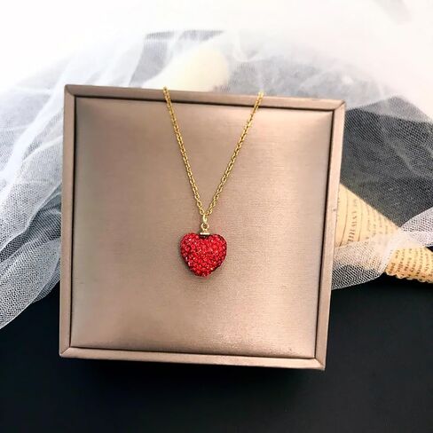 FUTIMELY Cute Red Strawberry Necklace 18k Gold Plated Strawberry Pendant Necklace Sweet Sisters Friendship Necklace Birthday Christmas Halloween Jewelry Gift for Women Teen Girls in Saudi Arabia