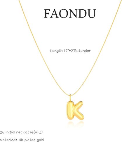 Initial Necklaces for Women Girls, Dainty Balloon Bubble Letter Necklace,14K Gold Plated Dainty Alphabet Pendant Choker Necklace Trendy Cute Personalized Monogram Name Necklace Gold Jewelry Necklace for Teen Girls Gift in Saudi Arabia