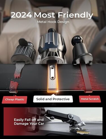 LISEN 2024 Newest Phone Mount for Car Vent, Universal Car Phone Holder Mount with Friendly Air Vent Clip Cell Phone Car Mount for iPhone Car Mount Fits iPhone 15 14 13 12 Series Samsung All Phones in Saudi Arabia