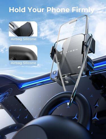LISEN 2024 Newest Phone Mount for Car Vent, Universal Car Phone Holder Mount with Friendly Air Vent Clip Cell Phone Car Mount for iPhone Car Mount Fits iPhone 15 14 13 12 Series Samsung All Phones in Saudi Arabia