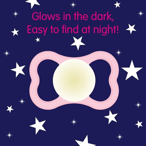 MAM Supreme Baby Pacifier, 6-16 Mths, Premium Extra Thin Nipple, 2 Pack | Developed With Medical Experts, Glows In The Dark, BPA-Free Silicone, With Sterilizer Case, 2 Pack, Made in Europe in Saudi Arabia