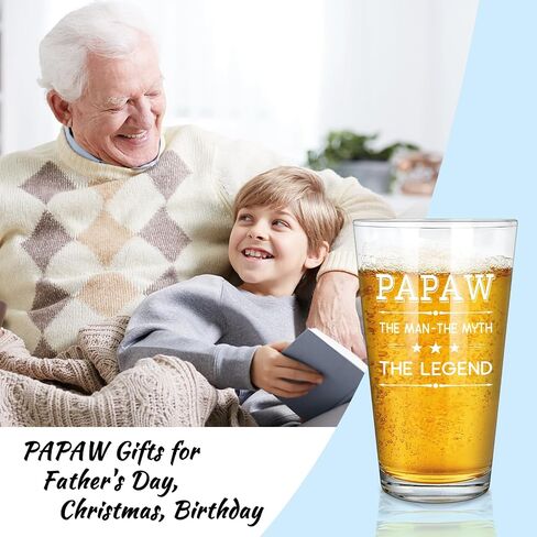 Futtumy Papaw Beer Glass 15 Oz, Papaw Gifts, Grandpa Fathers Day Gift, Papaw Gifts from Grandkids, Grandpa Christmas Gifts, Papaw Gifts for Grandpa Men Grandfather New Grandpa, Grandpa Birthday Gifts in Saudi Arabia