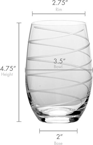 Mikasa 5095528 Cheers Stemless Wine Glass, 17-Ounce, Set of 4, Clear in Saudi Arabia