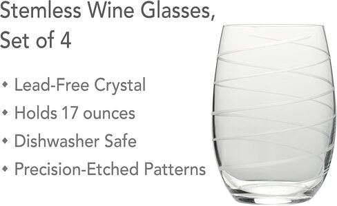 Mikasa 5095528 Cheers Stemless Wine Glass, 17-Ounce, Set of 4, Clear in Saudi Arabia