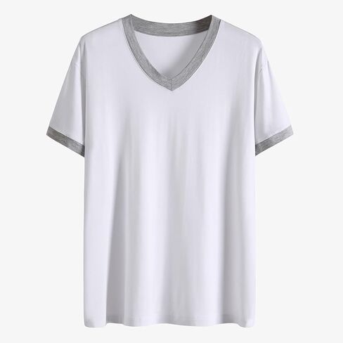 طقم بيجامات رجالي بأكمام قصيرة ورقبة على شكل V ملابس نوم مودال ناعمة طقم PJS مكون من قطعتين ملابس نوم مع جيوب in Kuwait