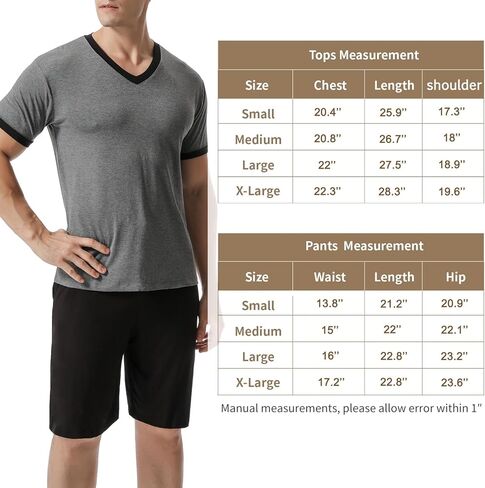 طقم بيجامات رجالي بأكمام قصيرة ورقبة على شكل V ملابس نوم مودال ناعمة طقم PJS مكون من قطعتين ملابس نوم مع جيوب in Kuwait