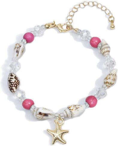 أساور للفتيات في سن المراهقة الصيف بوهو أساور للنساء شل سوار البوهيمي نجم البحر سوار خمر الفيروز سوار الصيف الشاطئ مجوهرات هدايا الطرف تفضل للمراهقين أساسيات الصيف لطيف in Kuwait