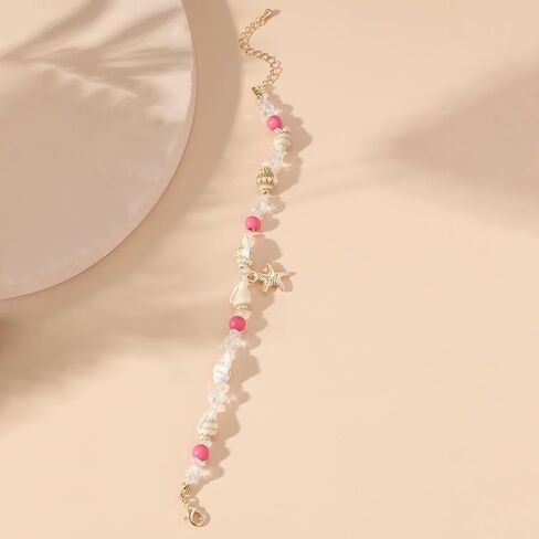 أساور للفتيات في سن المراهقة الصيف بوهو أساور للنساء شل سوار البوهيمي نجم البحر سوار خمر الفيروز سوار الصيف الشاطئ مجوهرات هدايا الطرف تفضل للمراهقين أساسيات الصيف لطيف in Kuwait