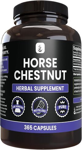 PURE ORIGINAL INGREDIENTS Horse Chestnut (100 Capsules) Always Pure, No Additives Or Fillers, Lab Verified in Saudi Arabia