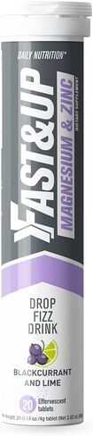 Fast&Up Magnesium - 300mg Magnesium & 10mg Zinc - Tasty Blackcurrant & Lime Flavour - 20 Effervescent Tablets in Saudi Arabia