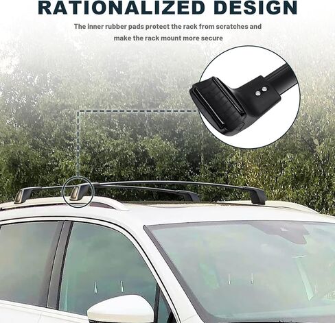 ترقية قابل للقفل الصليب بار صالح ل Volkswagen VW Tiguan 2018 2019 2020 2021 2022 2023 2024 مكافحة سرقة حامل سقفي السكك الحديدية العارضة رف أمتعة البضائع بار in Kuwait