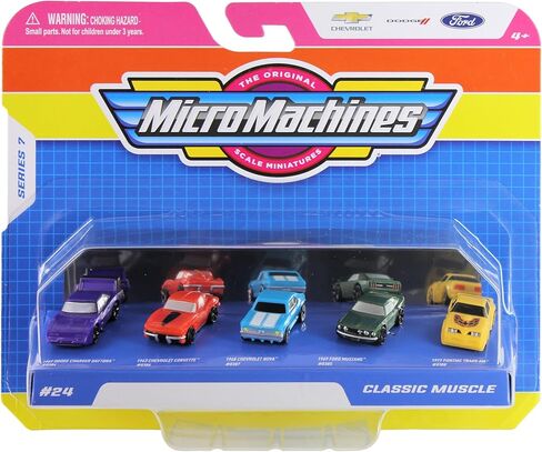 Micro Machines World Pack #24 Classic Muscle: Charger Daytona, Corvette, Nova, Mustang, Trans Am in Kuwait