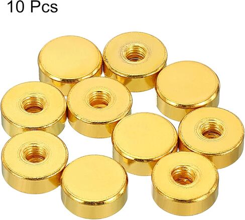 PATIKIL M5x0.8 Cap Nut, 10 Pack Acorn Nut Screw Cap Insert Bolt Cover Flat Female Thread Decorative Hardware Fittings Light Fixtures Electrophoretic Gold in Saudi Arabia
