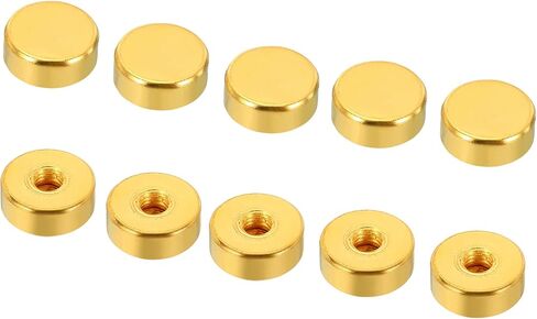 PATIKIL M5x0.8 Cap Nut, 10 Pack Acorn Nut Screw Cap Insert Bolt Cover Flat Female Thread Decorative Hardware Fittings Light Fixtures Electrophoretic Gold in Saudi Arabia