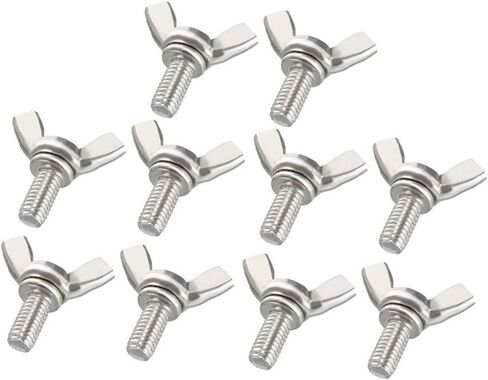 10Pcs M6 x 1-Pitch Wing Bolt, 12mm Length Carbon Steel Butterfly Screw Wing Bolt Machine Fastener in Kuwait
